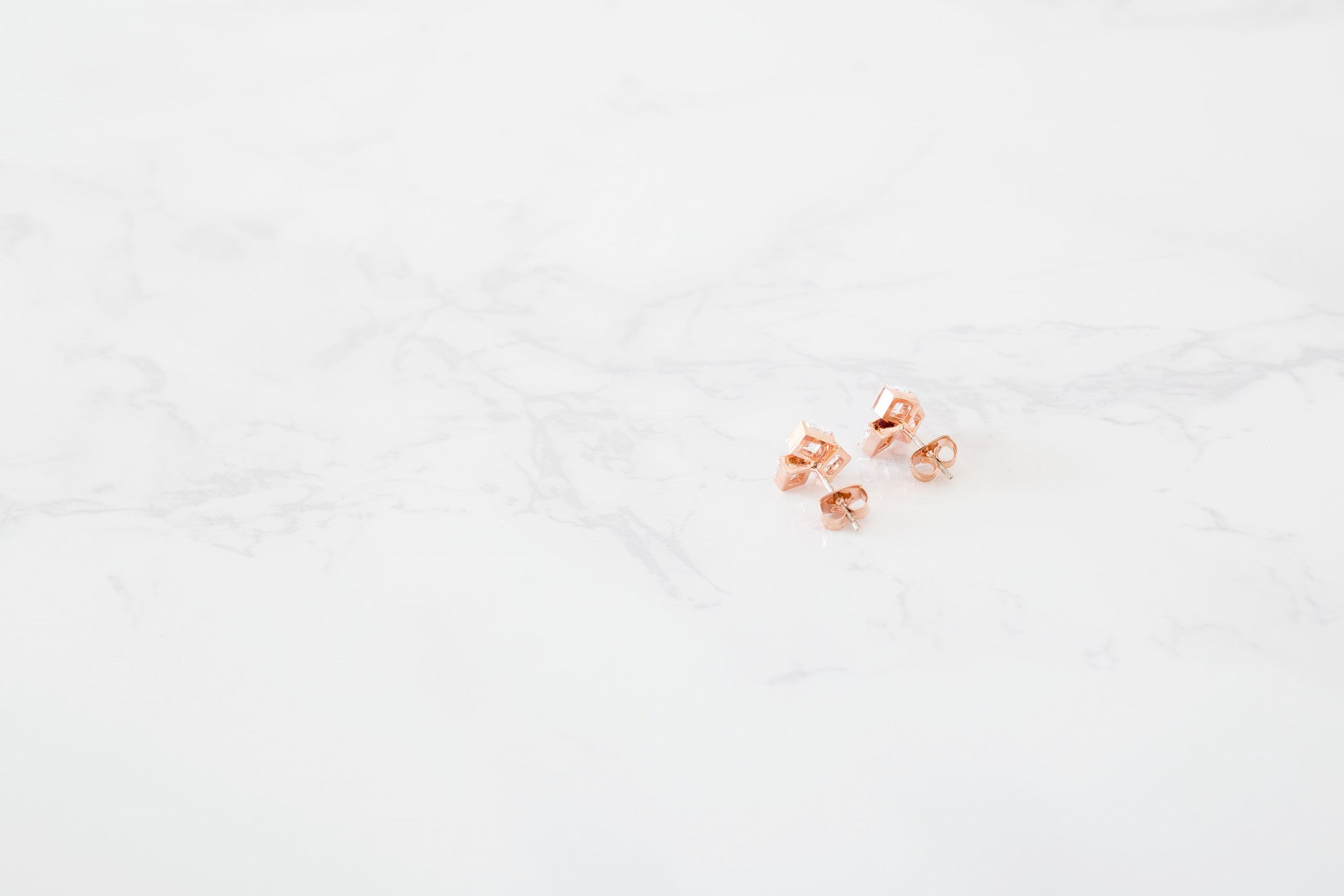 Tri-crystal cube Earrings/ ER8165