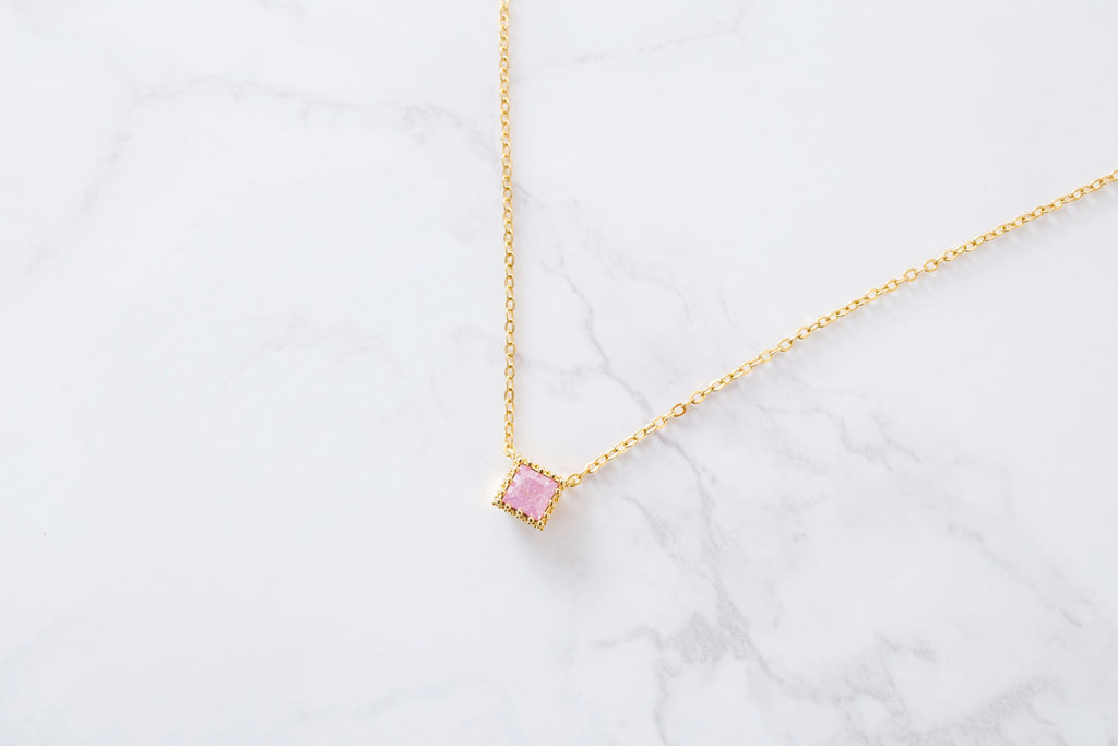 Romantic Cube earrings & necklace set/ ASE8016