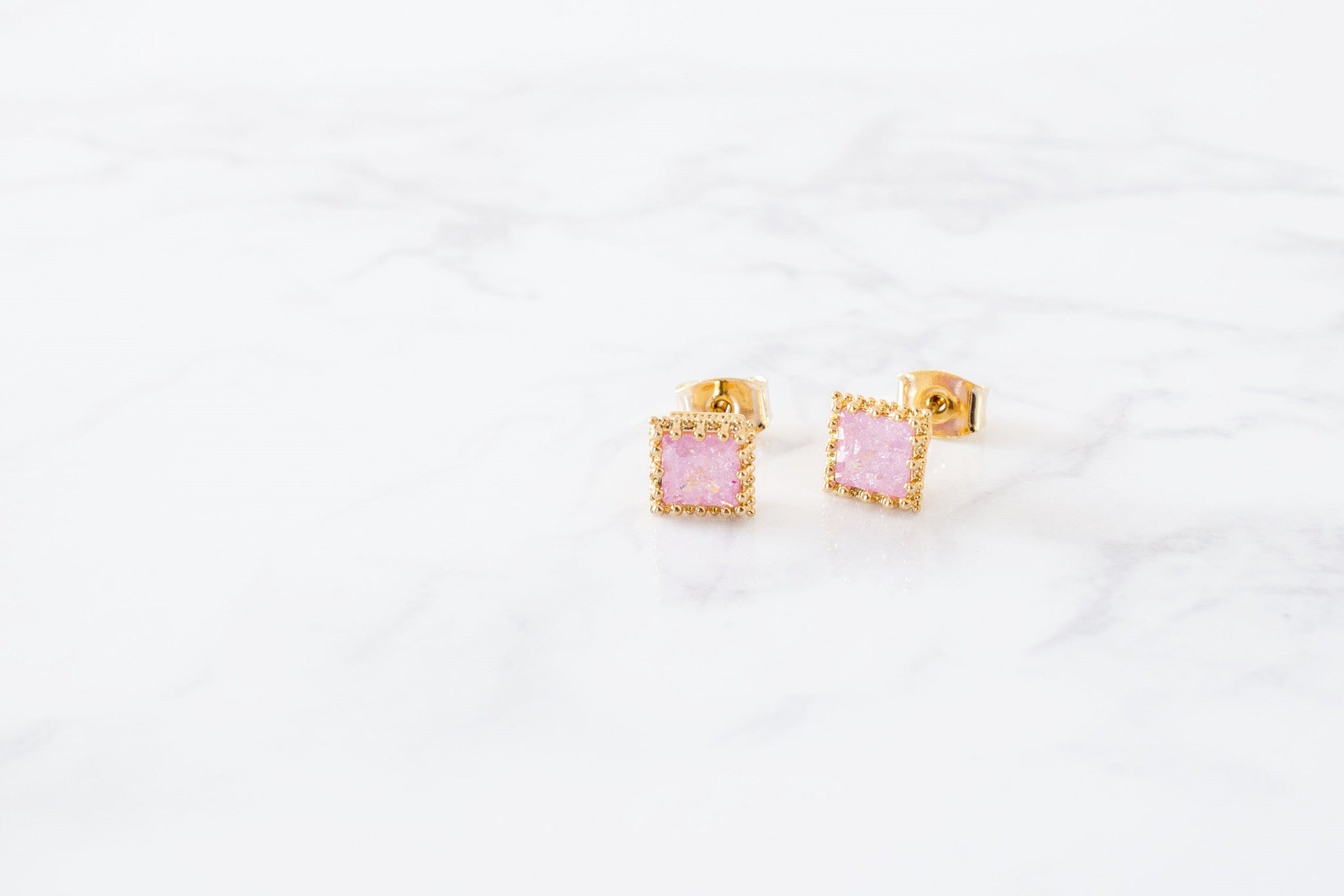 Romantic Cube earrings & necklace set/ ASE8016