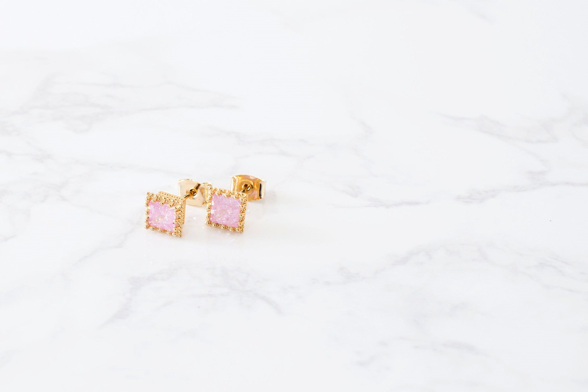 Romantic Cube earrings & necklace set/ ASE8016