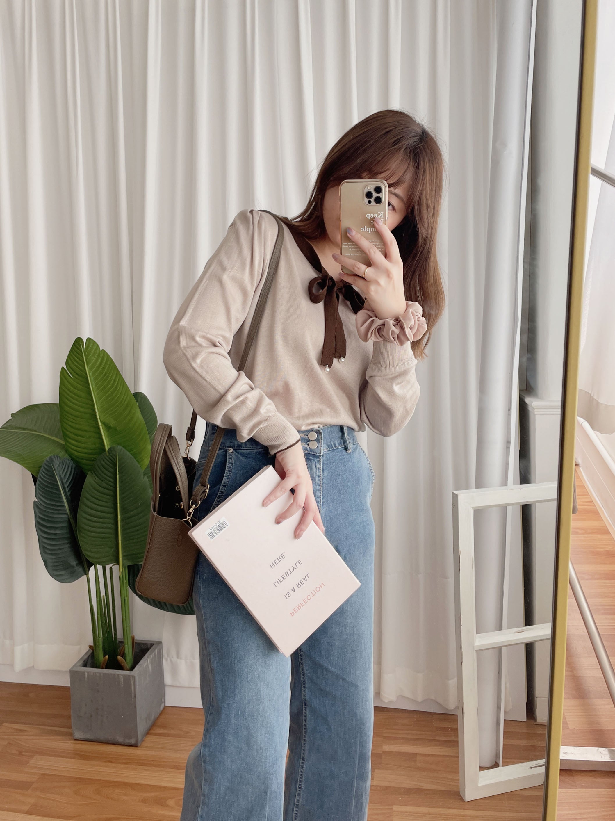 V Ribbon V形蝴蝶領口邊線薄線衫, Knit Top/ TP8785