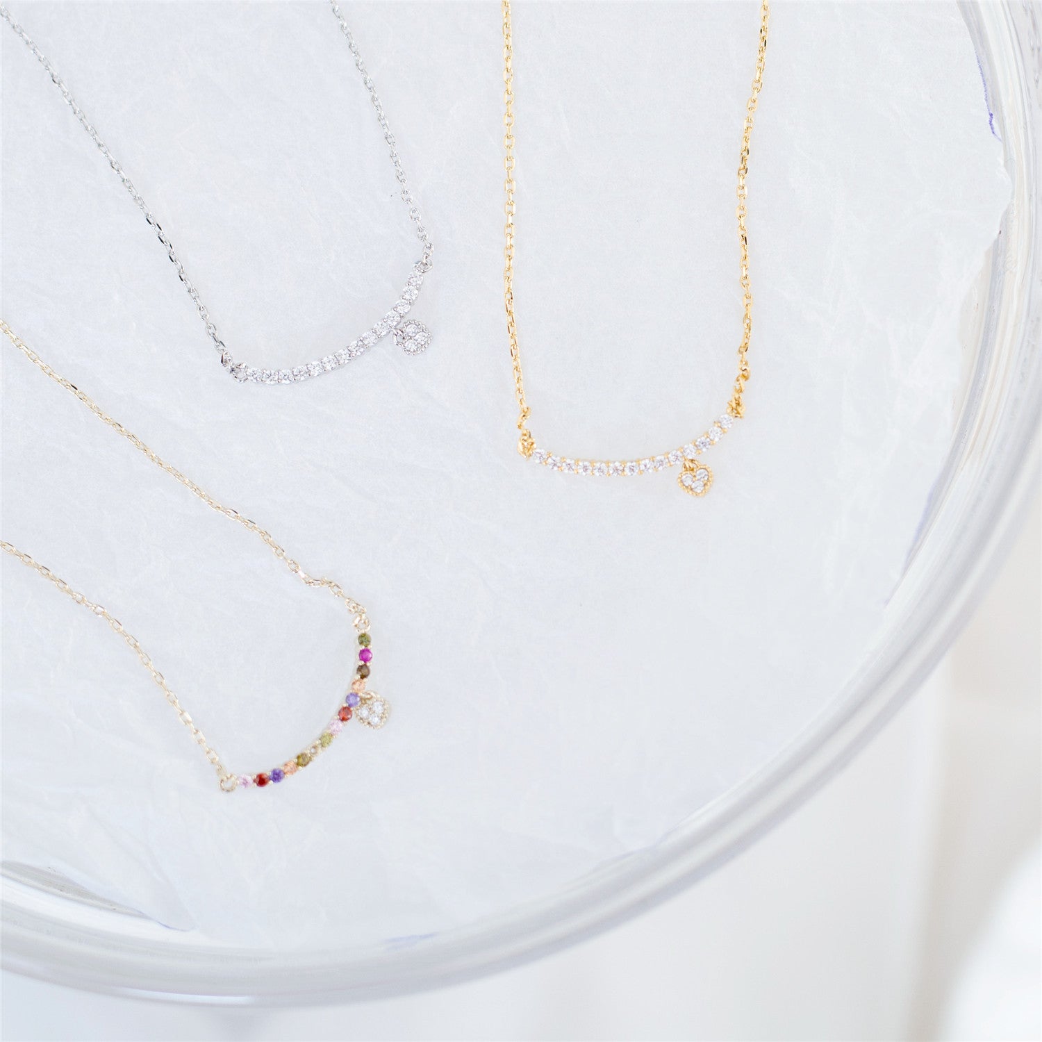 Crystal Drop Glitter Bar Necklace / NL8017