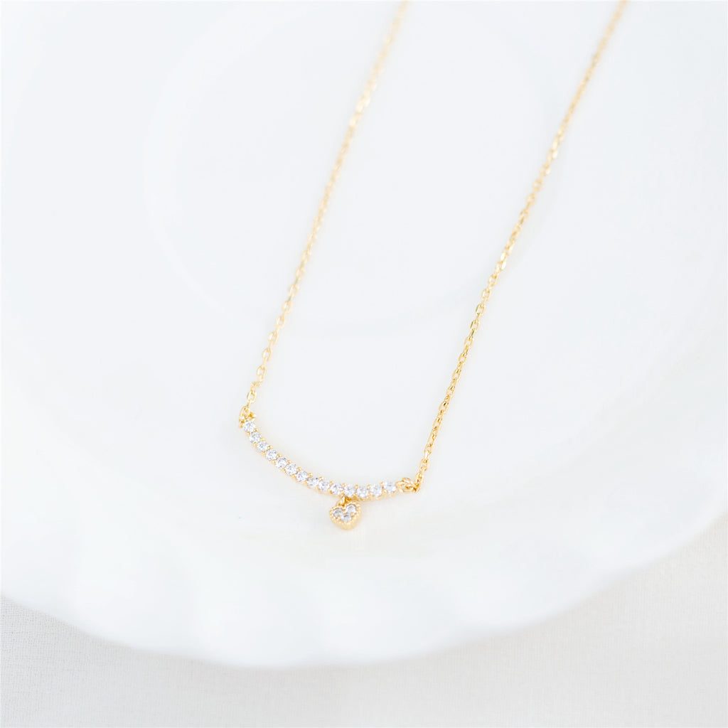 Crystal Drop Glitter Bar Necklace / NL8017
