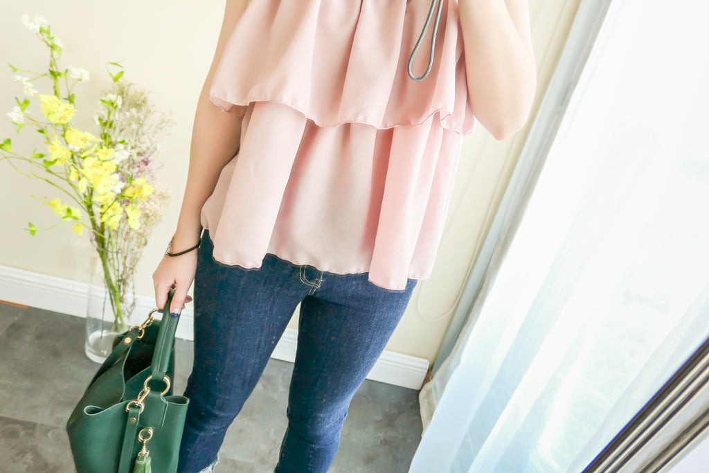 Elastic folded end jeans/ PT8077