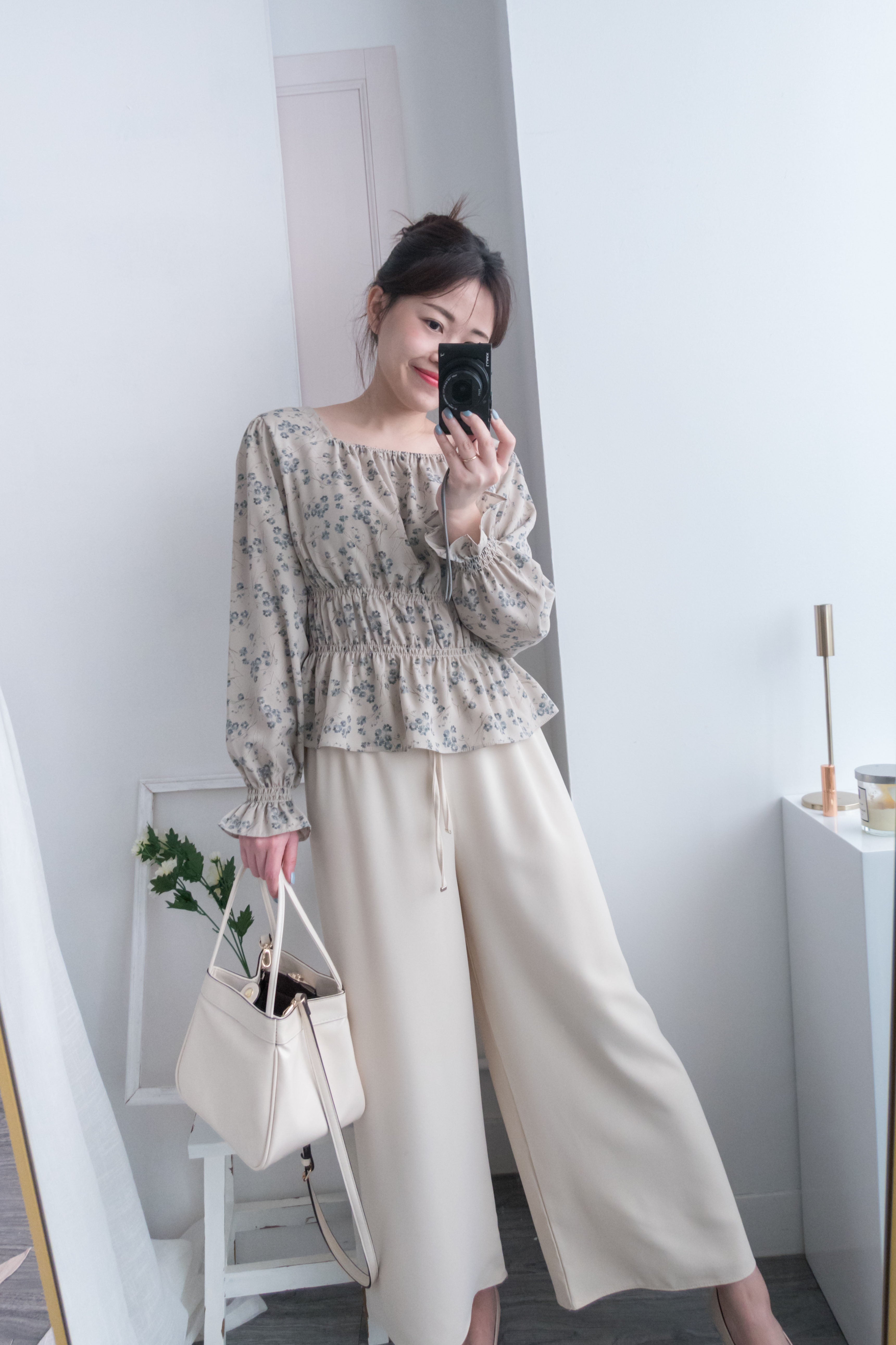 Branches 顯瘦氣質水彩花枝雙橡筋修腰, Blouse/ BU8612