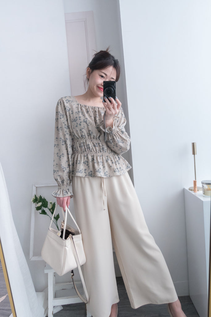 Branches 顯瘦氣質水彩花枝雙橡筋修腰, Blouse/ BU8612