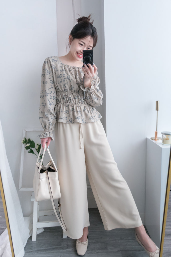 Branches 顯瘦氣質水彩花枝雙橡筋修腰, Blouse/ BU8612