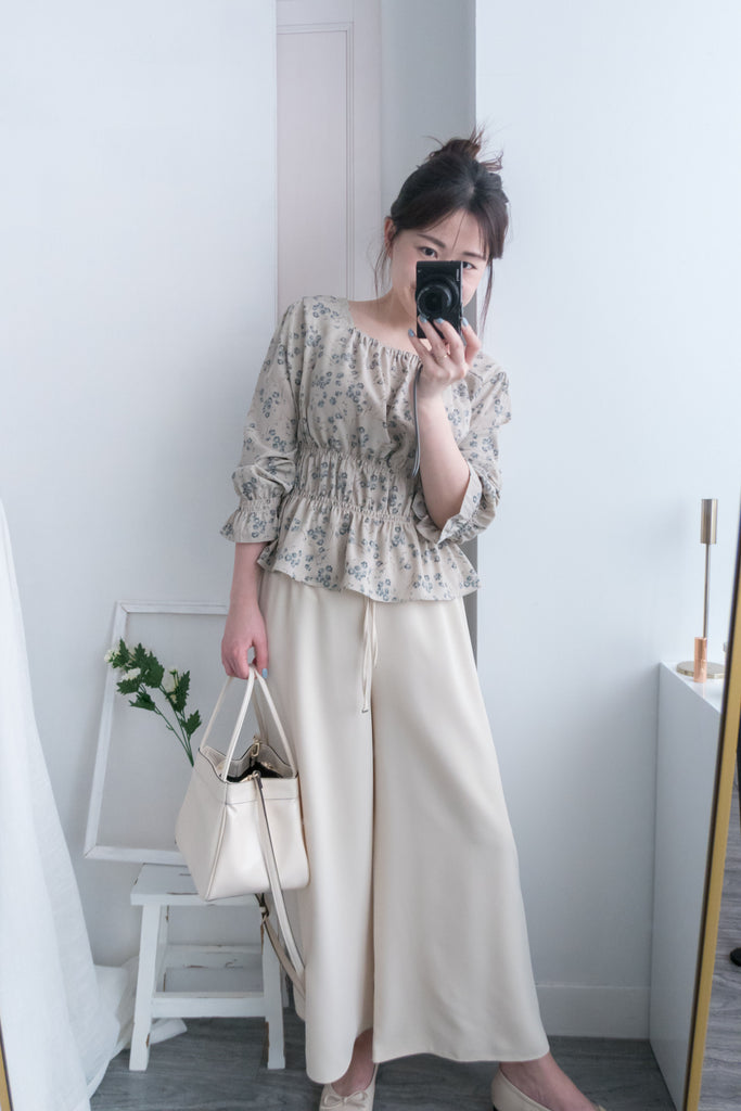 Branches 顯瘦氣質水彩花枝雙橡筋修腰, Blouse/ BU8612