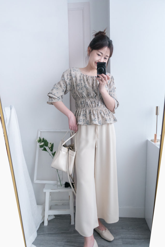 Branches 顯瘦氣質水彩花枝雙橡筋修腰, Blouse/ BU8612