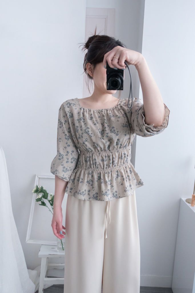 Branches 顯瘦氣質水彩花枝雙橡筋修腰, Blouse/ BU8612