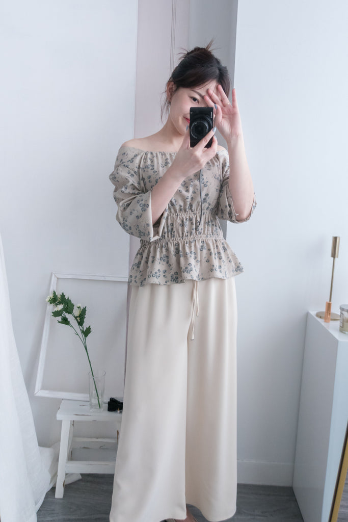 Branches 顯瘦氣質水彩花枝雙橡筋修腰, Blouse/ BU8612