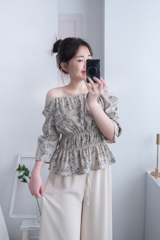 Branches 顯瘦氣質水彩花枝雙橡筋修腰, Blouse/ BU8612