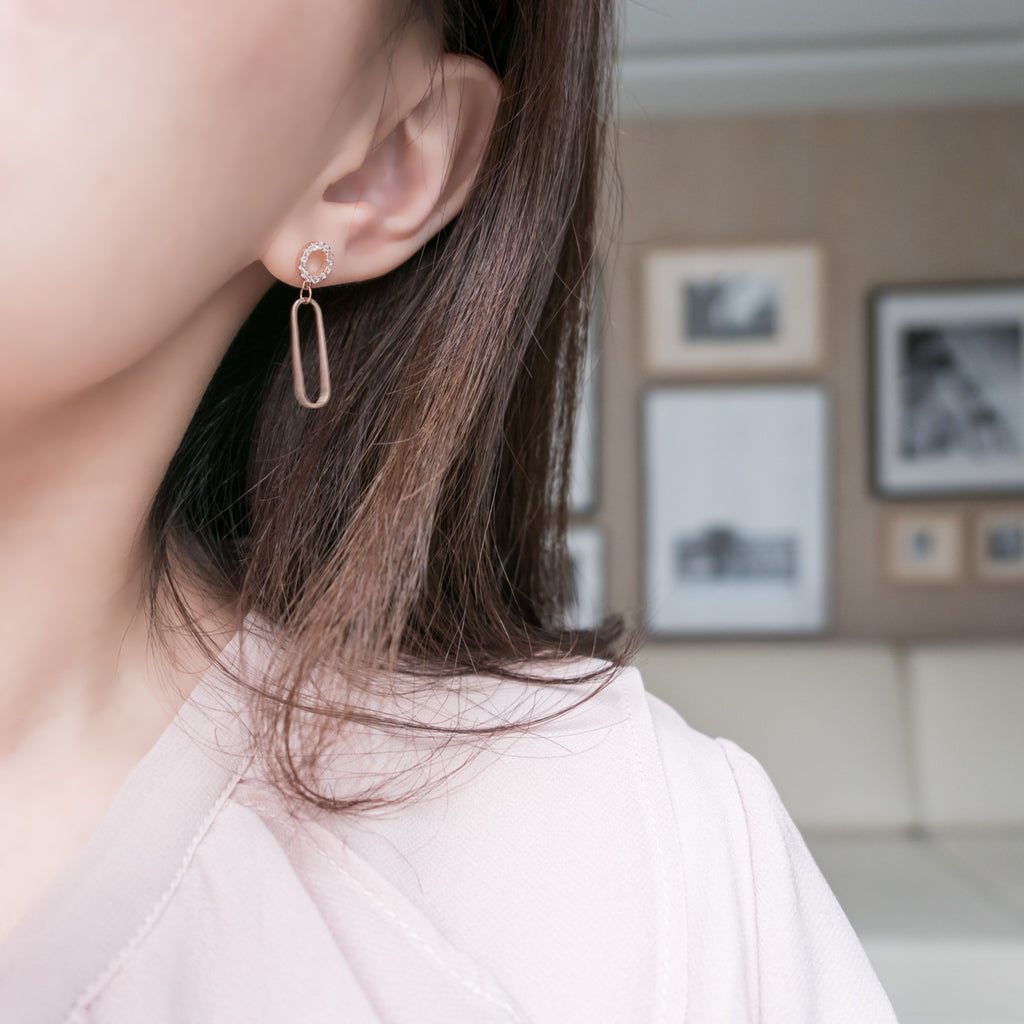 925 Crystal Oval Drop, Earrings (posts/ clips) /ER8292