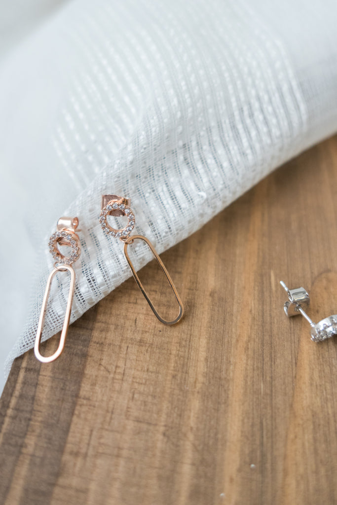 925 Crystal Oval Drop, Earrings (posts/ clips) /ER8292