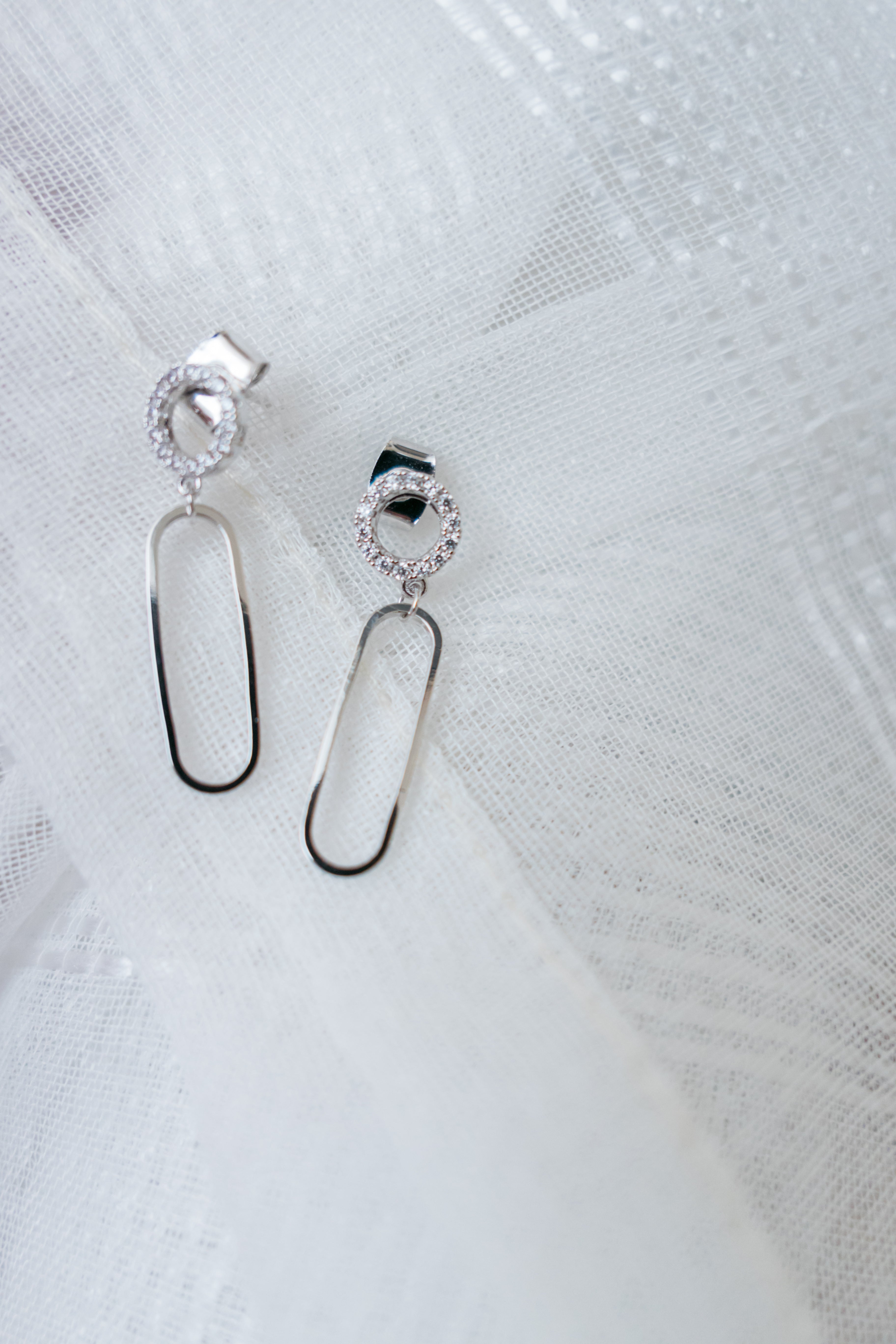 925 Crystal Oval Drop, Earrings (posts/ clips) /ER8292
