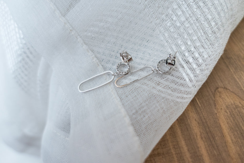 925 Crystal Oval Drop, Earrings (posts/ clips) /ER8292