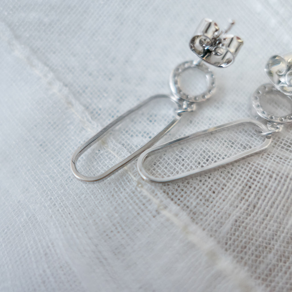 925 Crystal Oval Drop, Earrings (posts/ clips) /ER8292