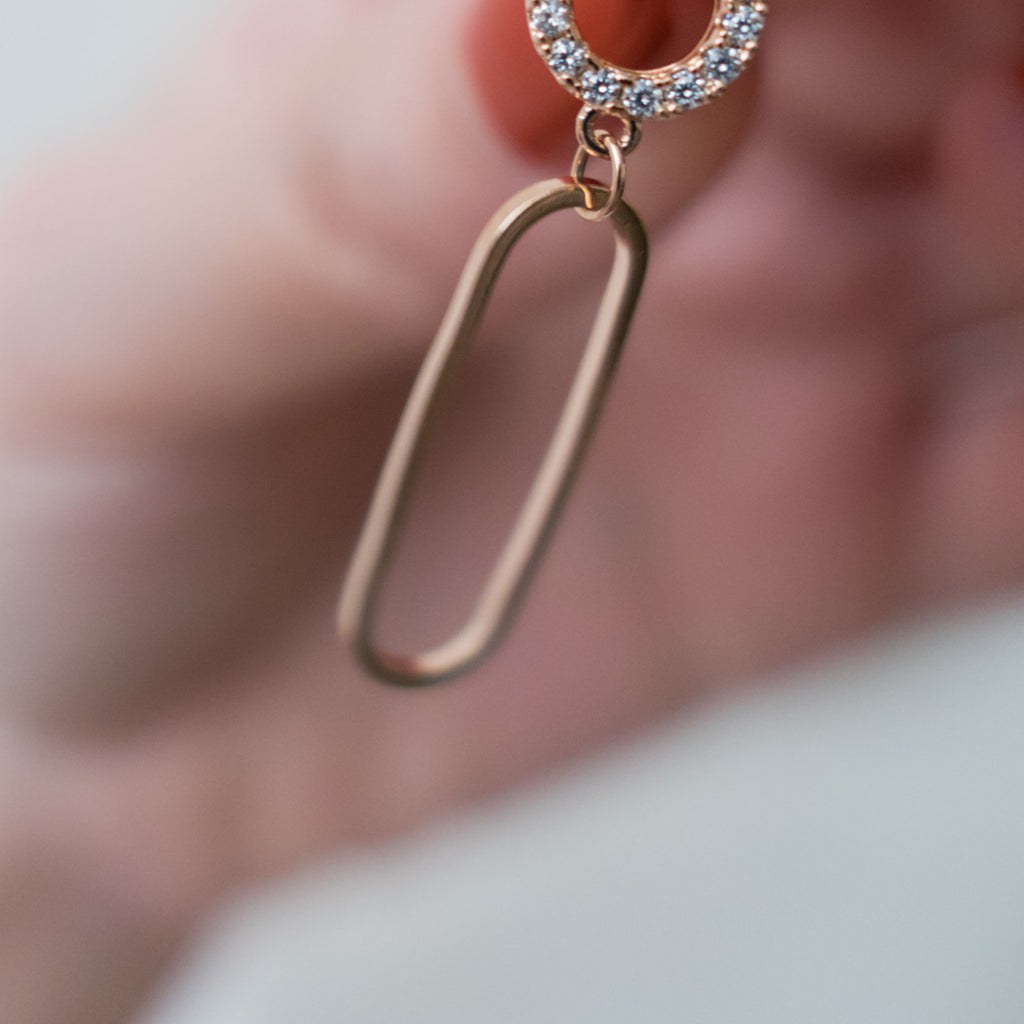 925 Crystal Oval Drop, Earrings (posts/ clips) /ER8292