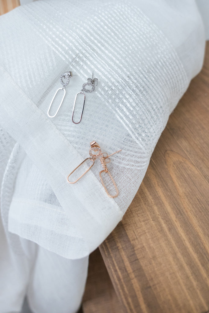 925 Crystal Oval Drop, Earrings (posts/ clips) /ER8292