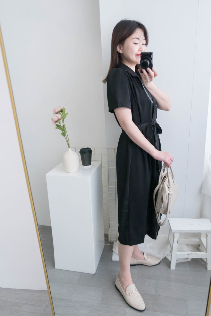 Simple Elegant 舒適質感優雅小細領雙排鈕顯瘦, Dress/ DS8844
