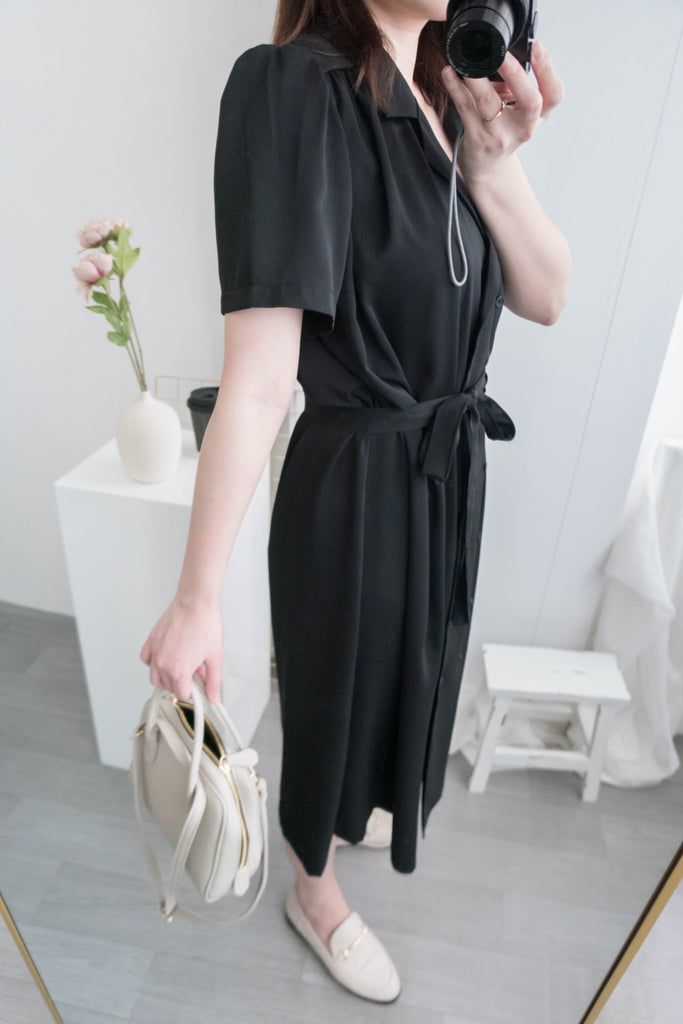 Simple Elegant 舒適質感優雅小細領雙排鈕顯瘦, Dress/ DS8844