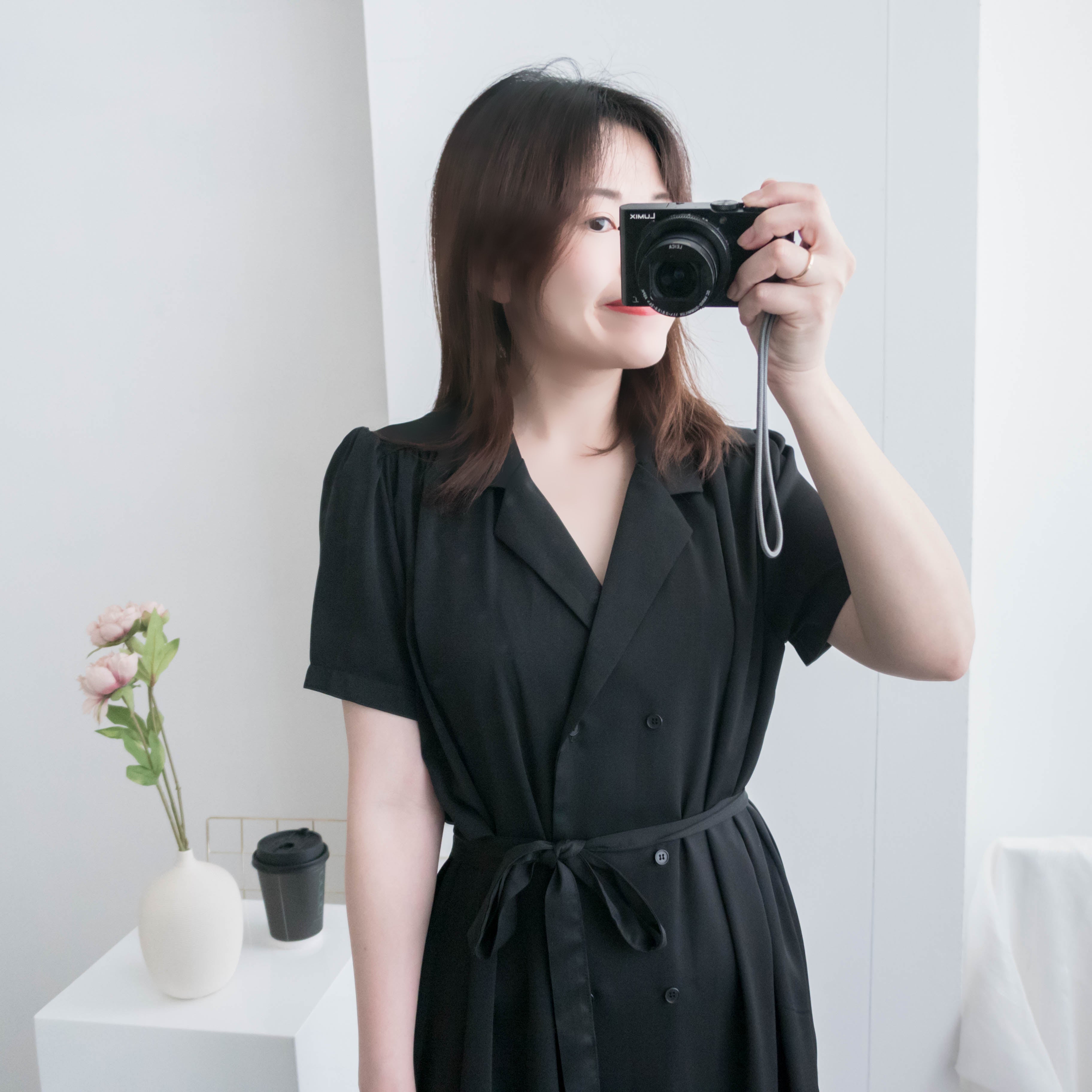 Simple Elegant 舒適質感優雅小細領雙排鈕顯瘦, Dress/ DS8844