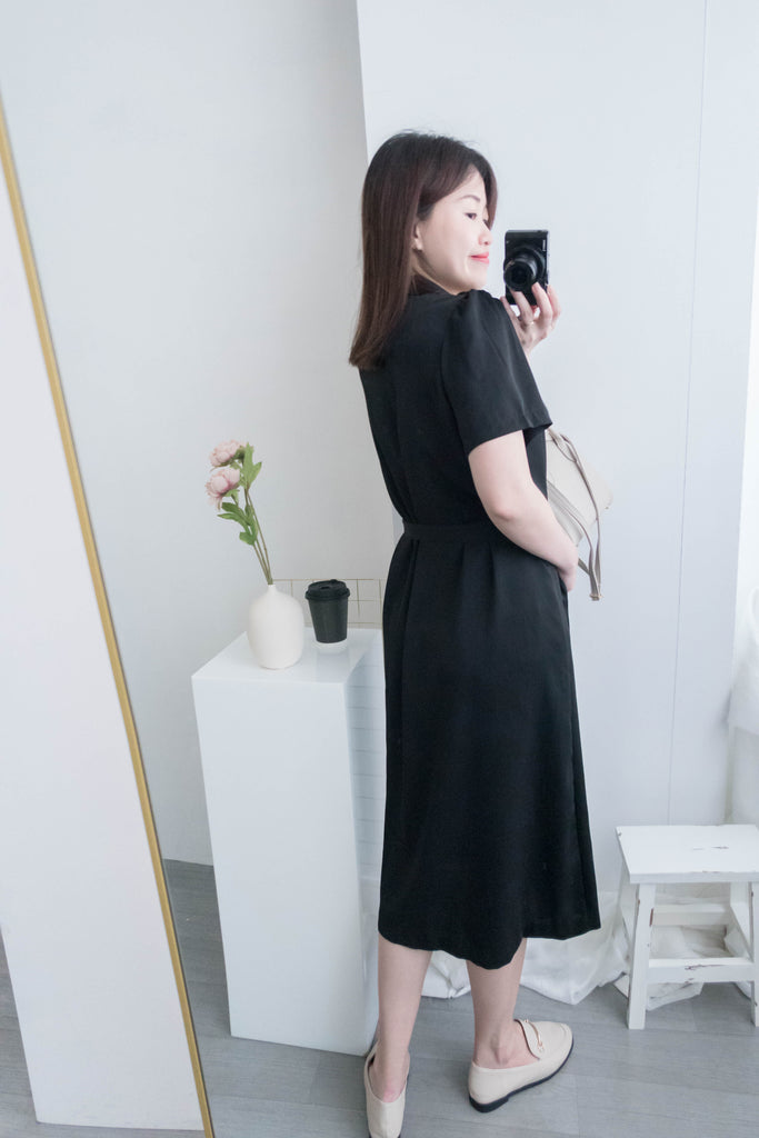 Simple Elegant 舒適質感優雅小細領雙排鈕顯瘦, Dress/ DS8844