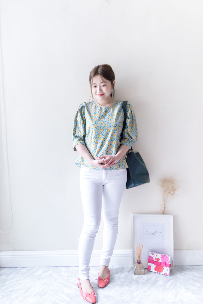 !Elastic! Just right, white pants/ PT8134