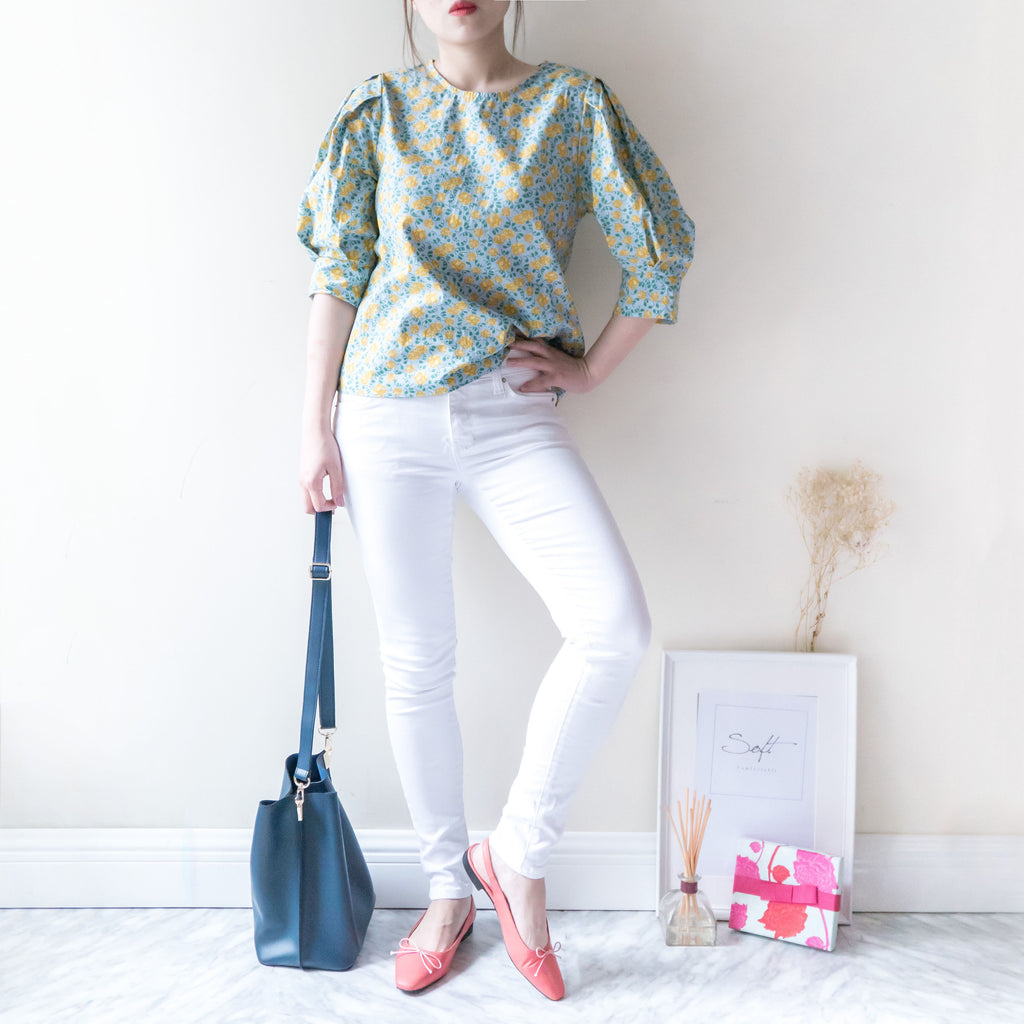 !Elastic! Just right, white pants/ PT8134