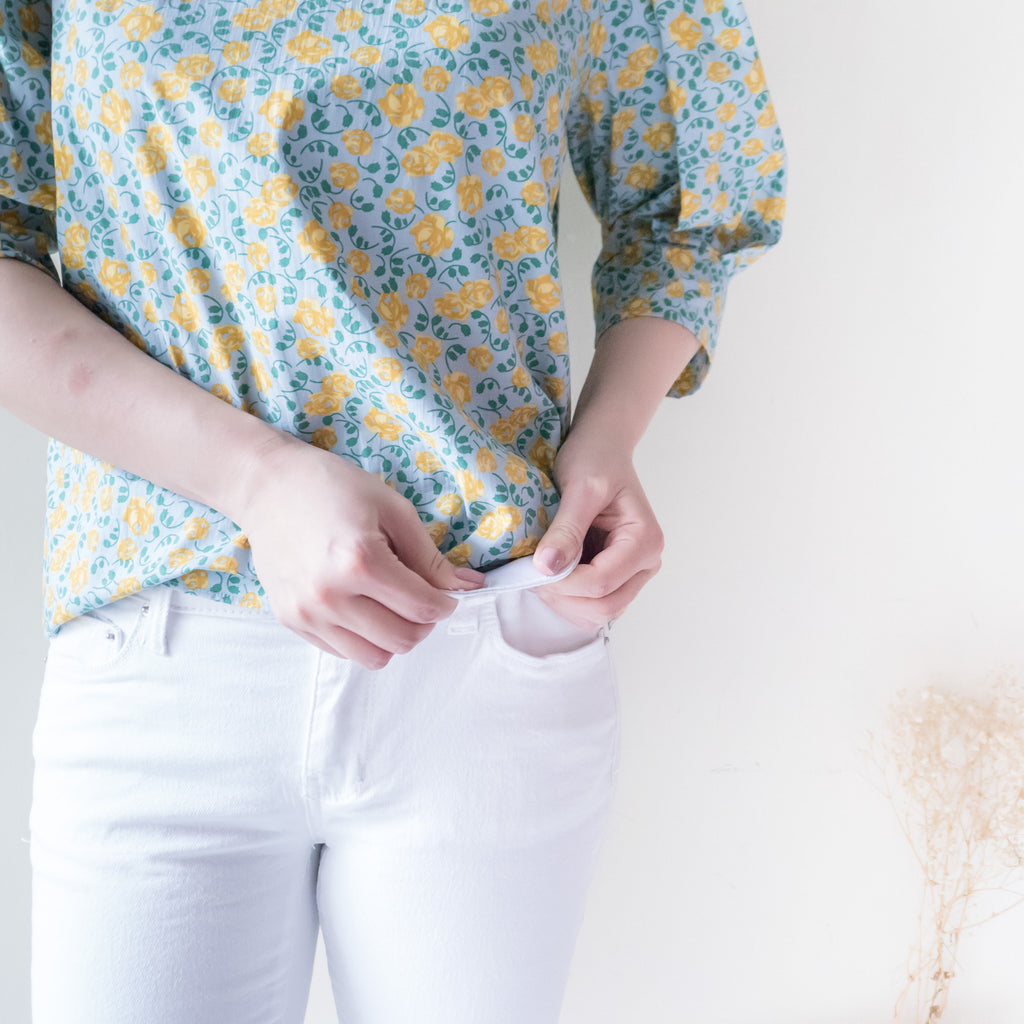 !Elastic! Just right, white pants/ PT8134