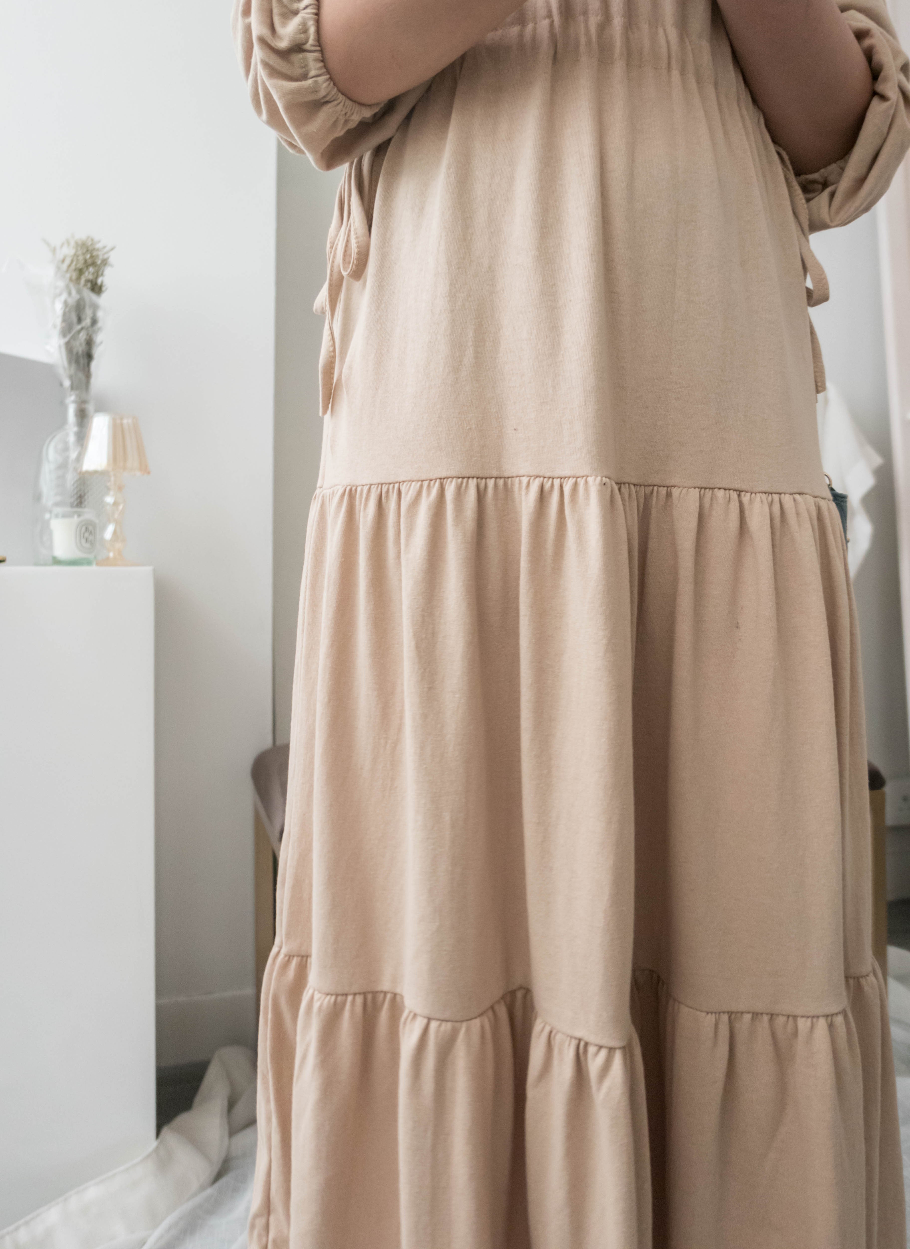 Daily Luv 隨性舒適彈性棉質層次連身裙, Dress/ DS8921