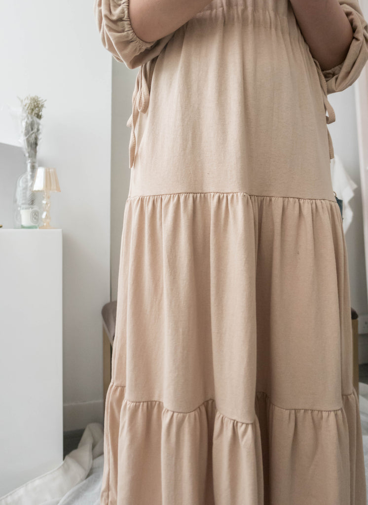 Daily Luv 隨性舒適彈性棉質層次連身裙, Dress/ DS8921