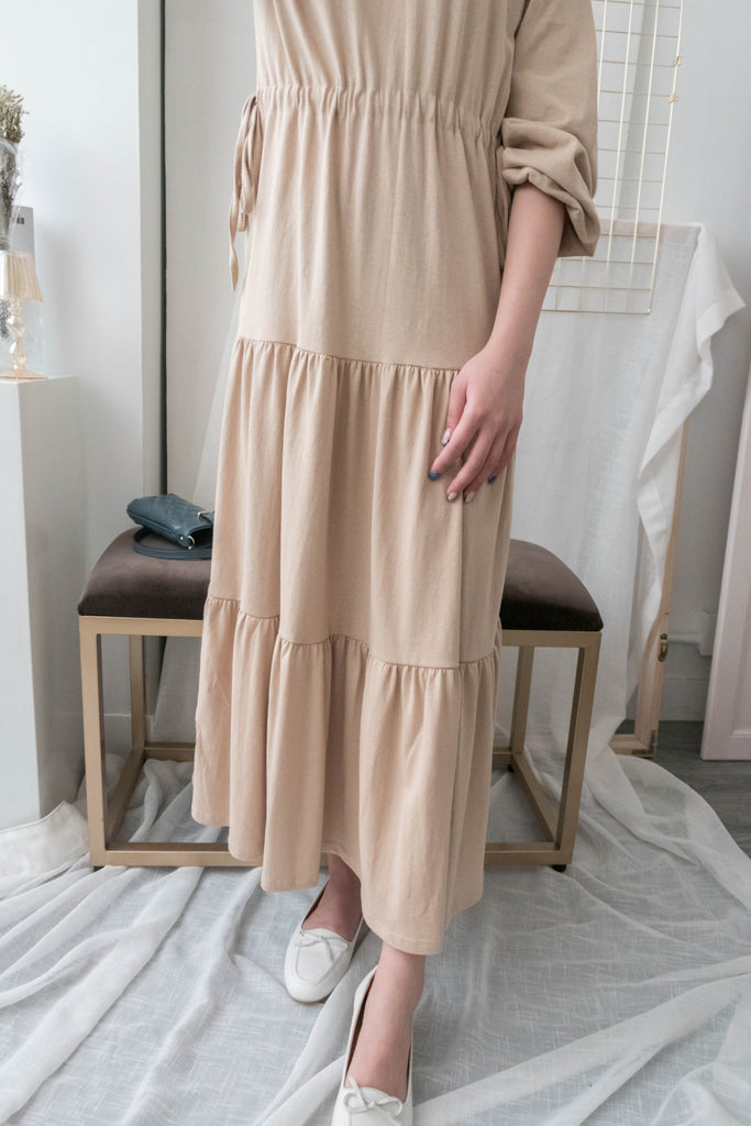 Daily Luv 隨性舒適彈性棉質層次連身裙, Dress/ DS8921
