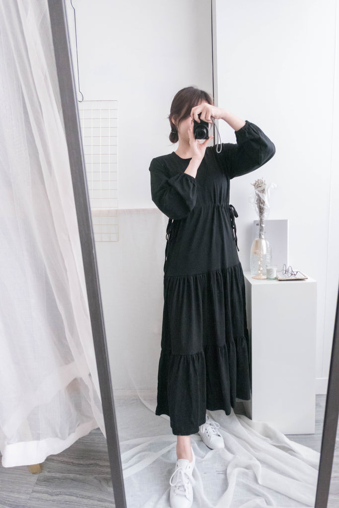 Daily Luv 隨性舒適彈性棉質層次連身裙, Dress/ DS8921