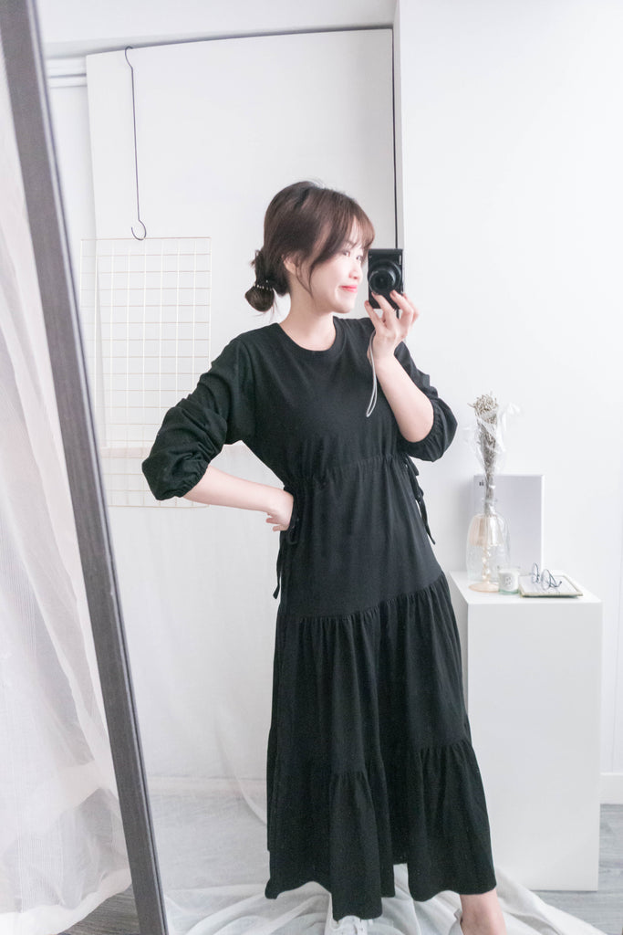 Daily Luv 隨性舒適彈性棉質層次連身裙, Dress/ DS8921