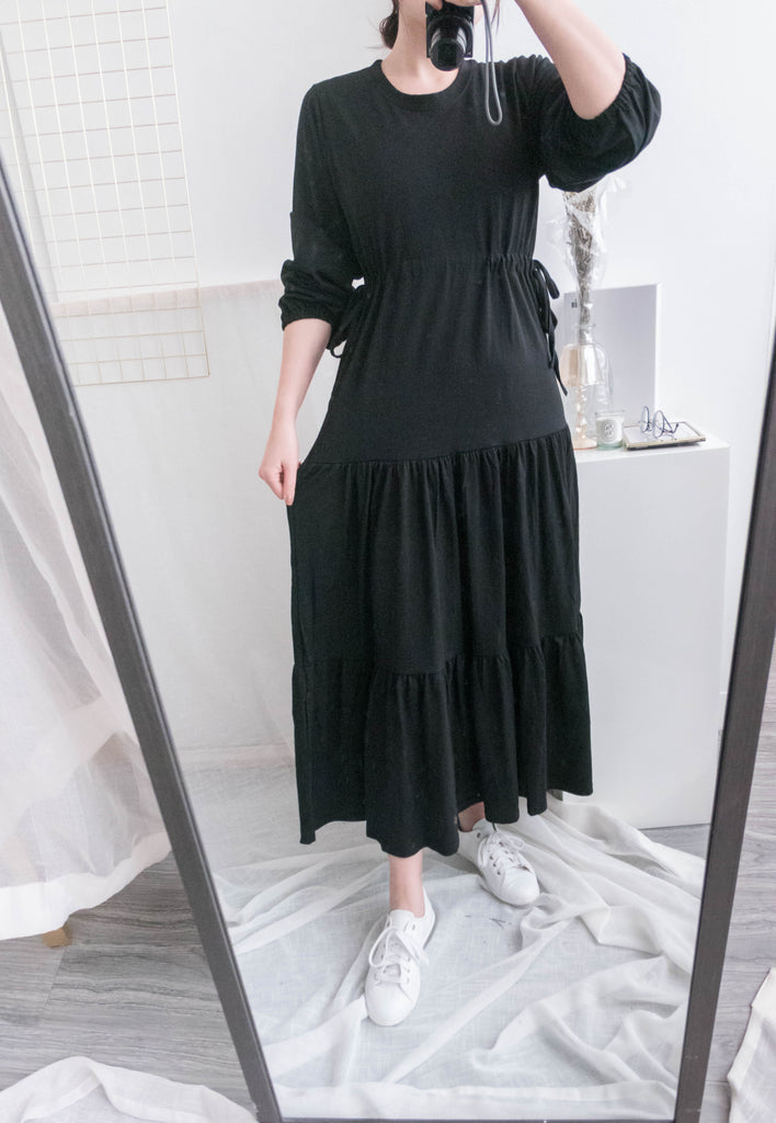 Daily Luv 隨性舒適彈性棉質層次連身裙, Dress/ DS8921