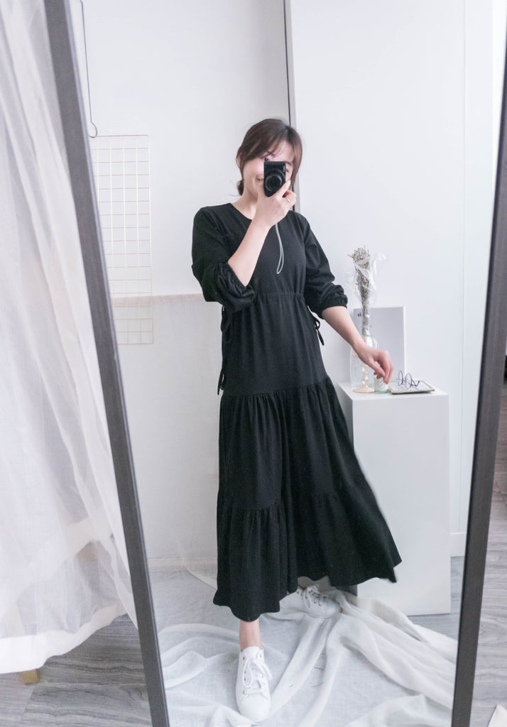 Daily Luv 隨性舒適彈性棉質層次連身裙, Dress/ DS8921