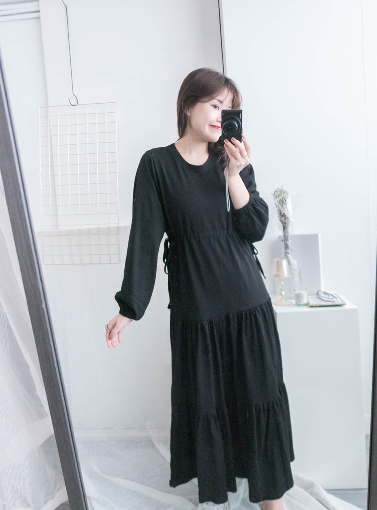 Daily Luv 隨性舒適彈性棉質層次連身裙, Dress/ DS8921