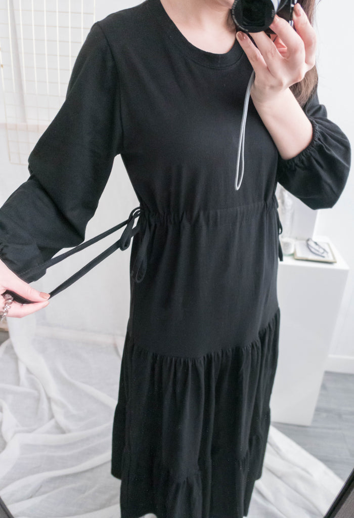 Daily Luv 隨性舒適彈性棉質層次連身裙, Dress/ DS8921