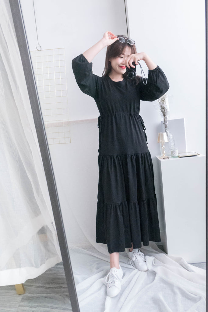 Daily Luv 隨性舒適彈性棉質層次連身裙, Dress/ DS8921