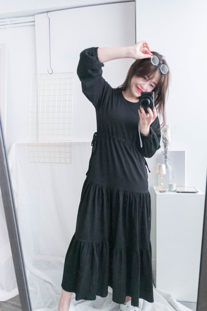 Daily Luv 隨性舒適彈性棉質層次連身裙, Dress/ DS8921