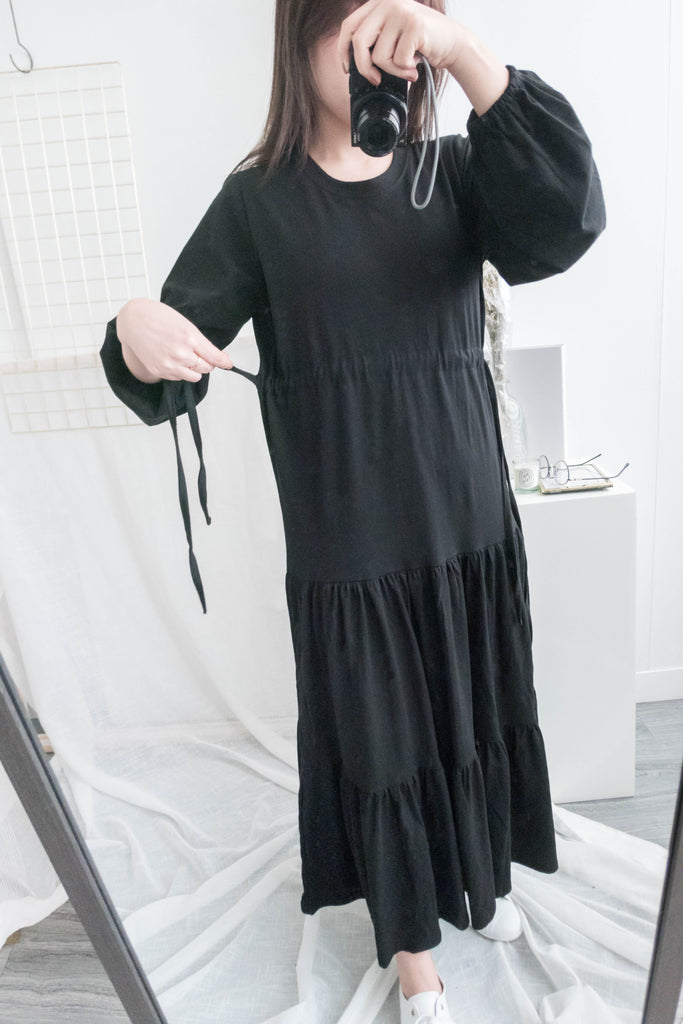 Daily Luv 隨性舒適彈性棉質層次連身裙, Dress/ DS8921
