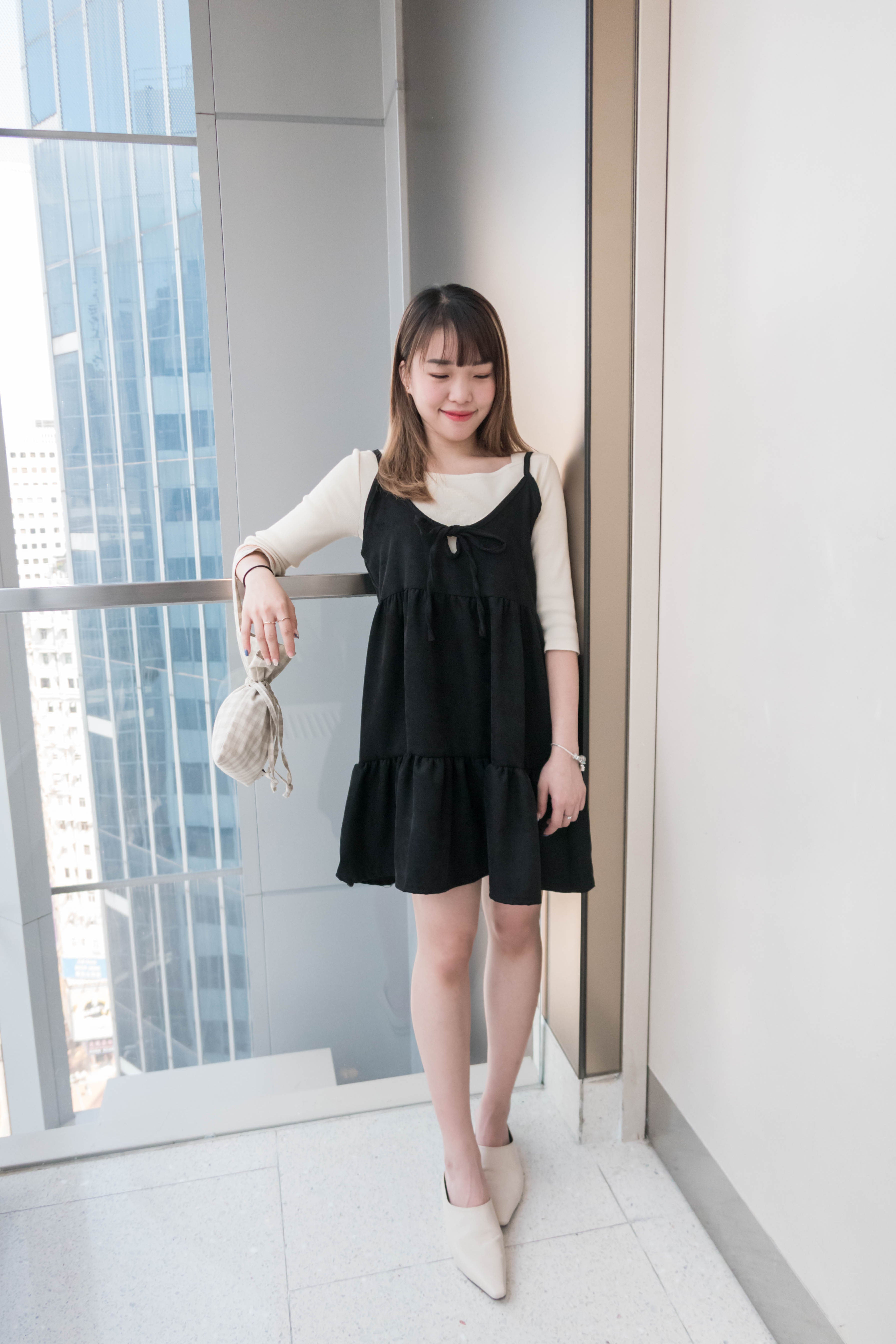 Layers 微甜三層顯瘦傘擺吊帶裙, Dress/ DS8913