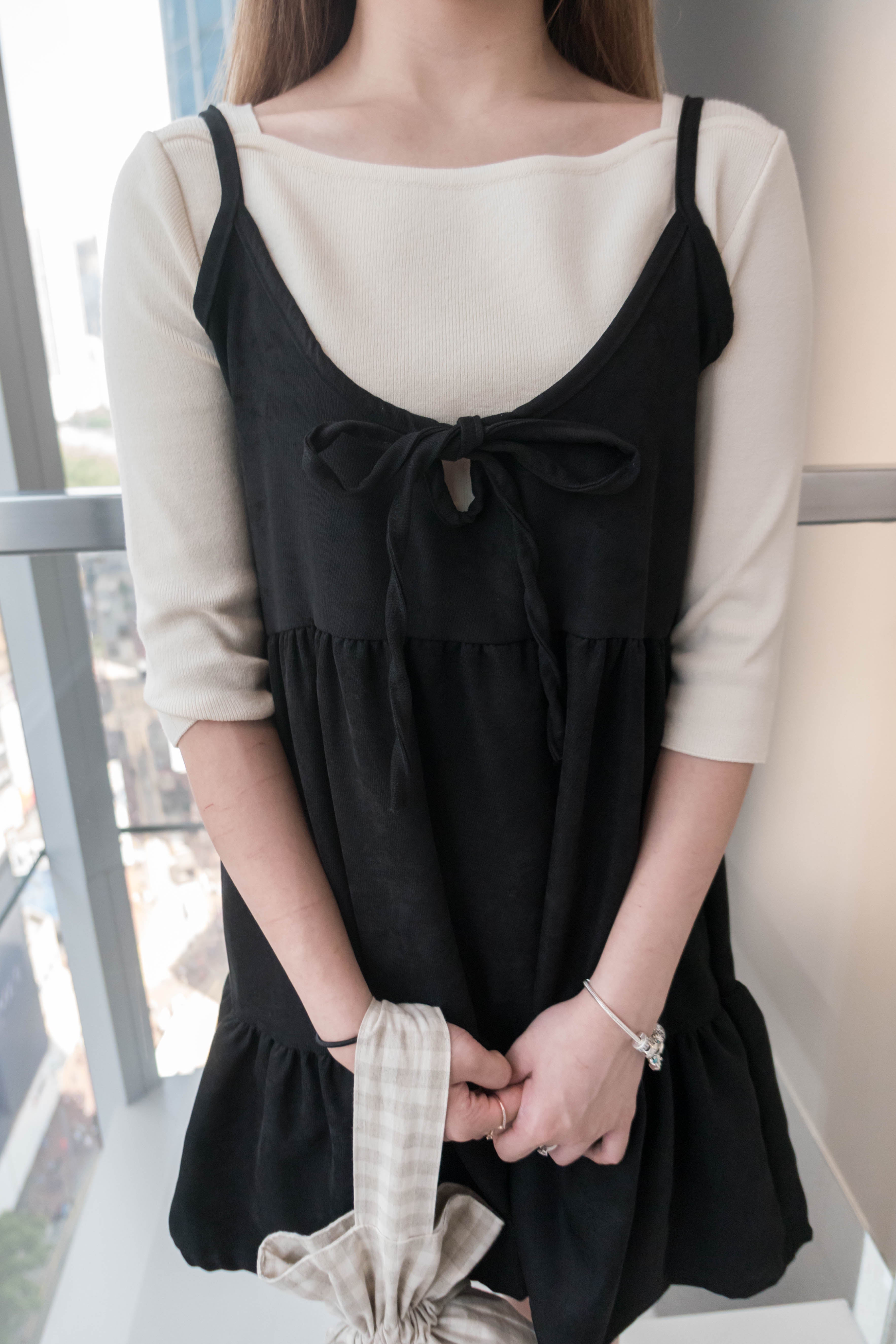 Layers 微甜三層顯瘦傘擺吊帶裙, Dress/ DS8913