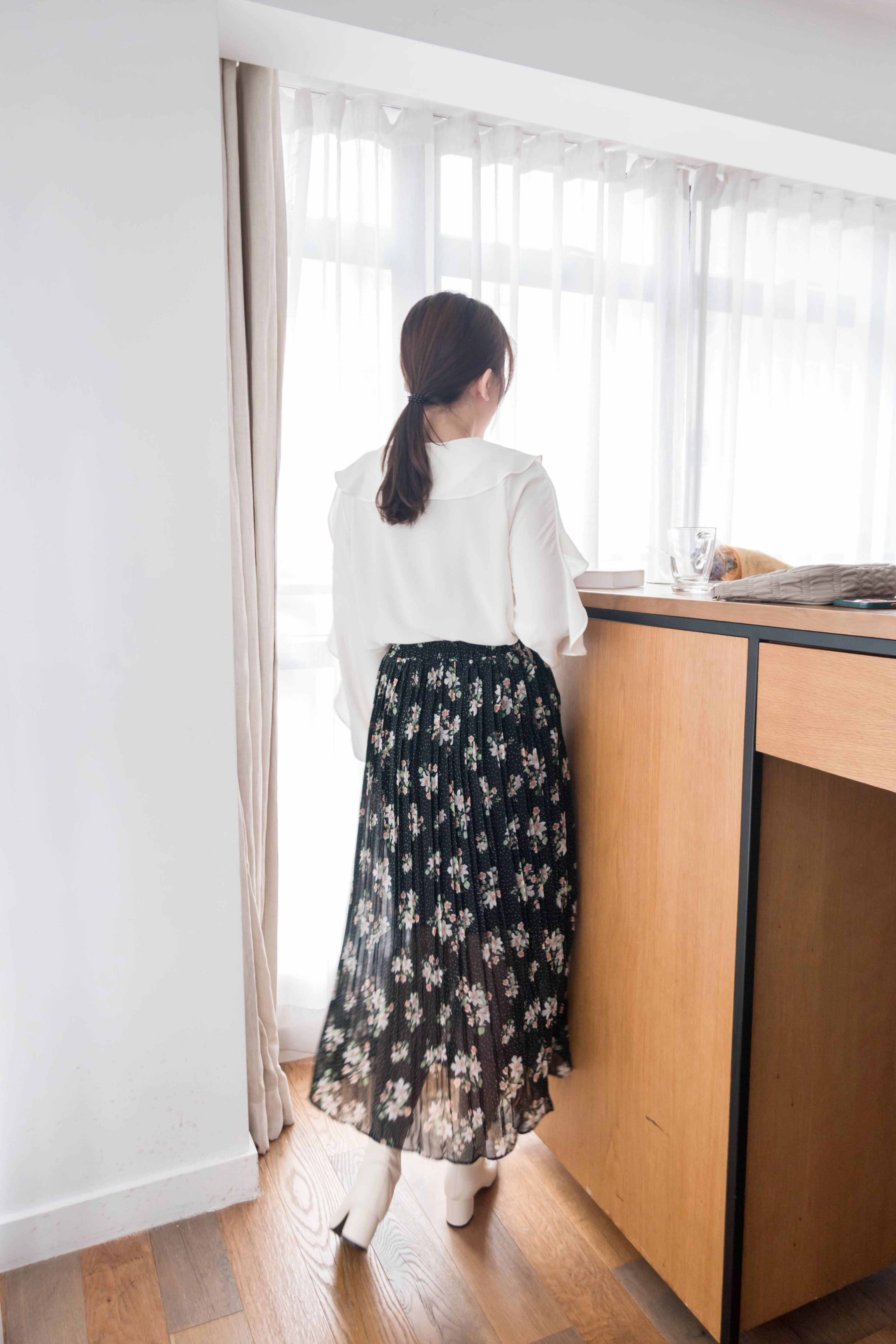 Thousand Nights 一千零一夜花束百褶長裙, Dress/ SK8548