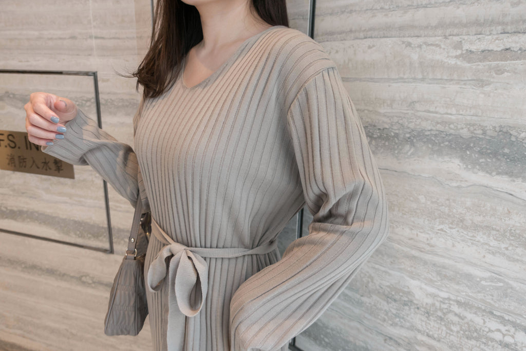 Anden 柔軟彈性寬鬆修腰直紋裙, Dress/ DS8935