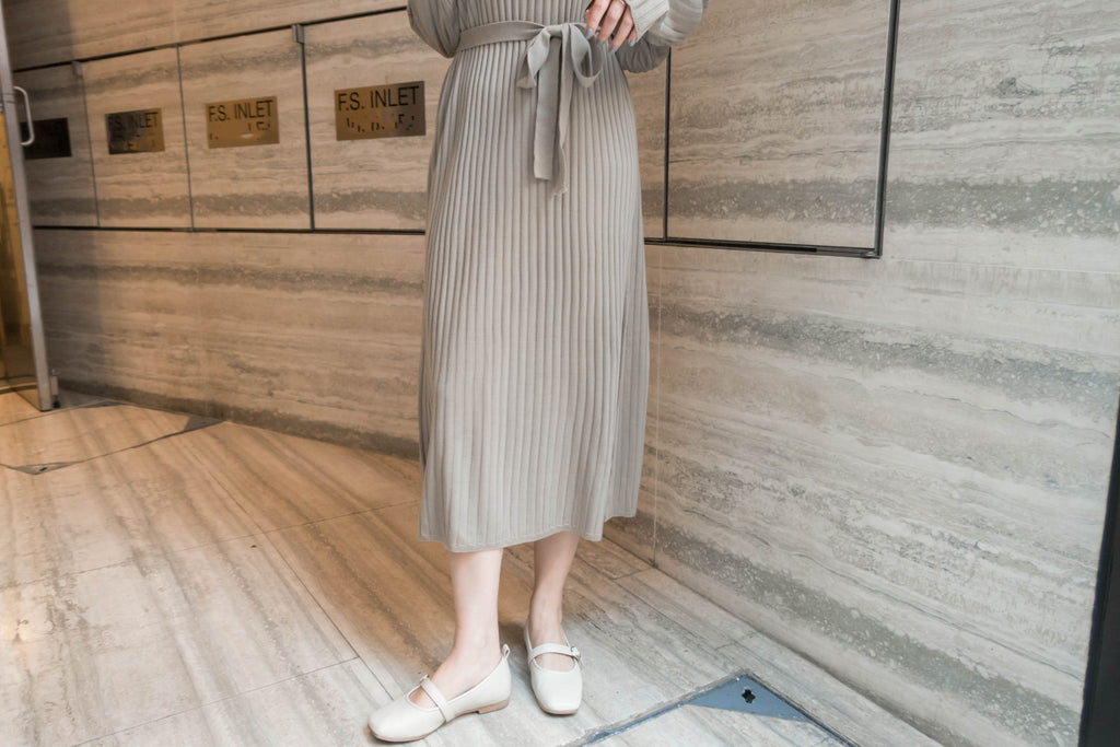 Anden 柔軟彈性寬鬆修腰直紋裙, Dress/ DS8935