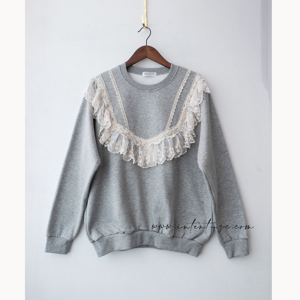 Victoria 淺灰維多利亞流星紗層衛衣, Hoodie/ TP8708