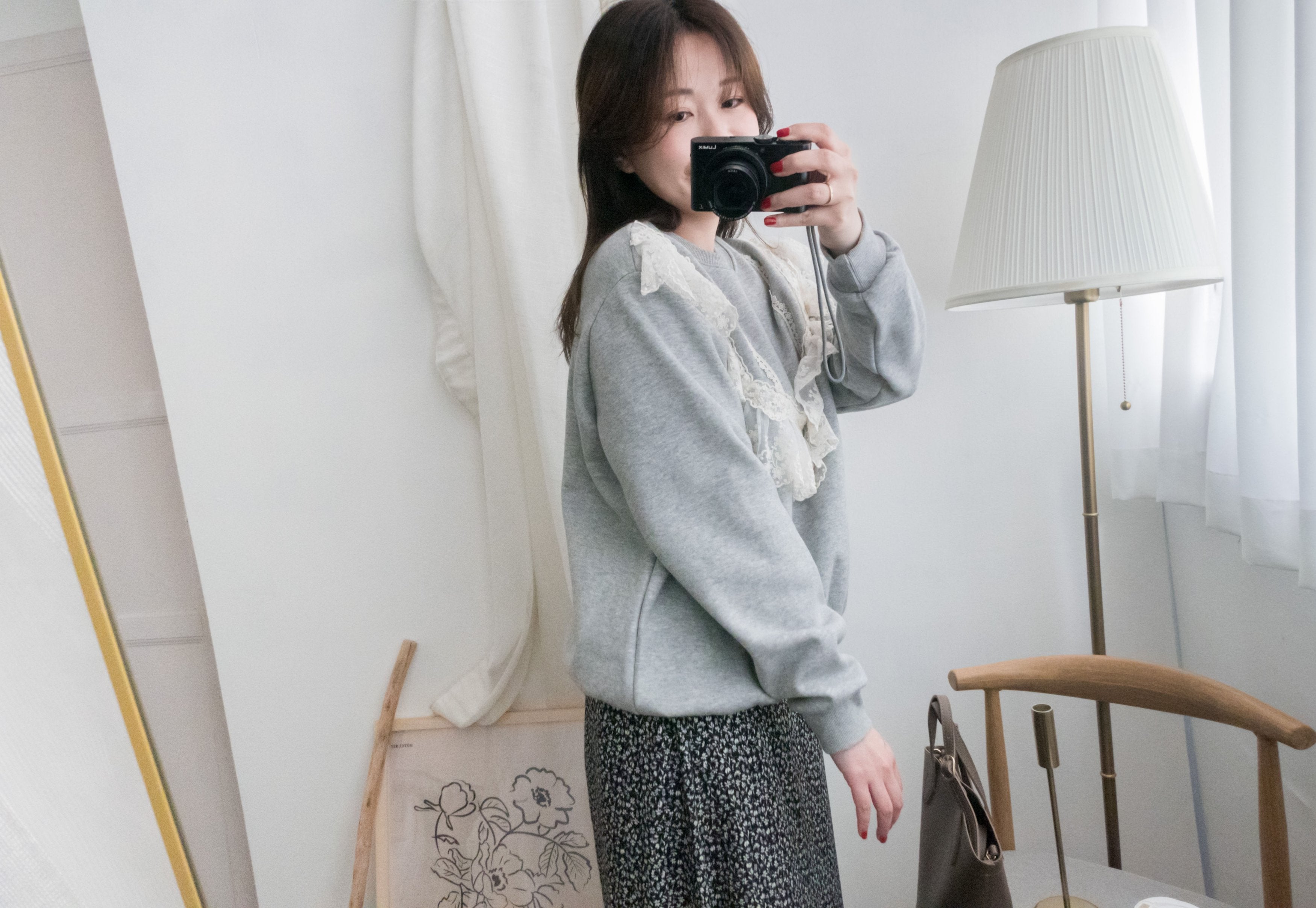 Victoria 淺灰維多利亞流星紗層衛衣, Hoodie/ TP8708