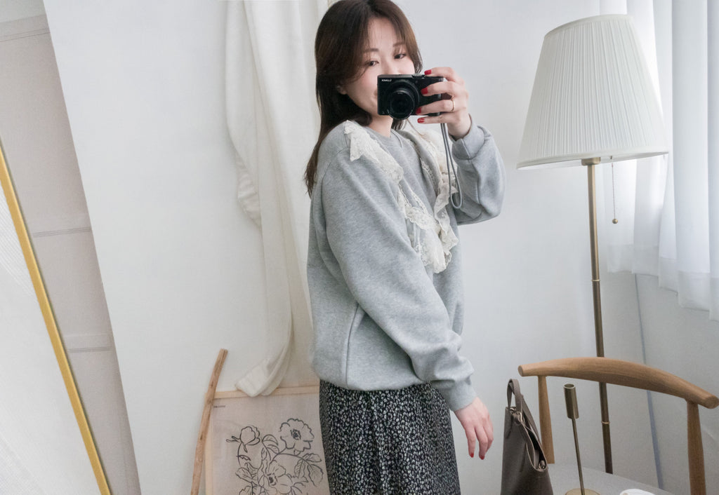 Victoria 淺灰維多利亞流星紗層衛衣, Hoodie/ TP8708